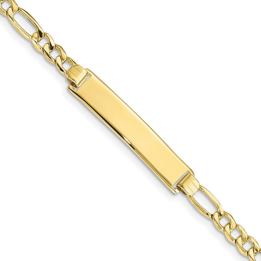 Quality Gold 10k Semi-solid Figaro Link ID Bracelet Gold