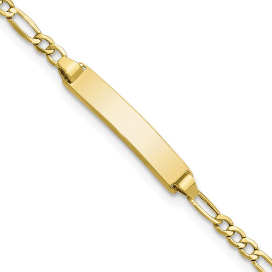 Quality Gold 10k Semi-solid Figaro Link ID Bracelet Gold