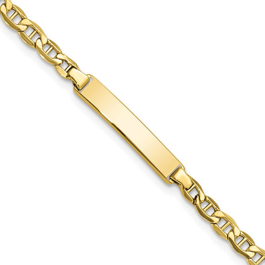 Quality Gold 10k Semi-solid Anchor Link ID Bracelet Gold