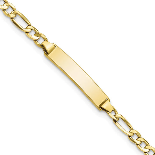 Quality Gold 10k Semi-solid Figaro Link ID Bracelet Gold