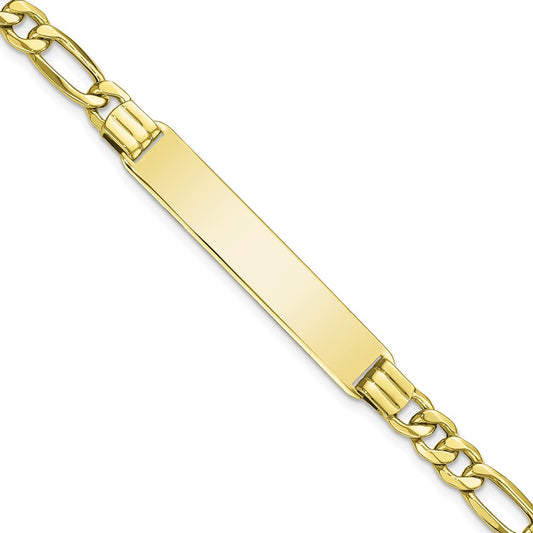 Quality Gold 10k Semi-solid Figaro Link ID Bracelet Gold