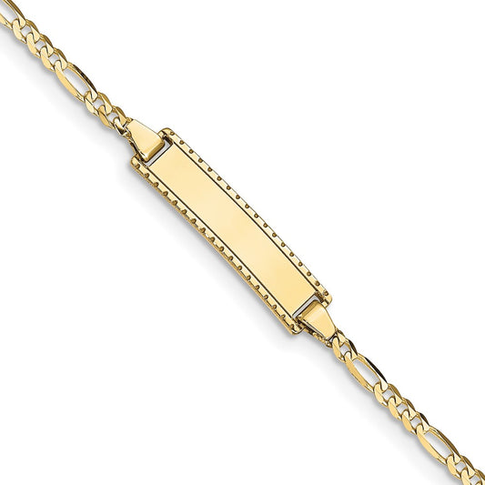 Quality Gold 10k Figaro Link ID Bracelet Gold