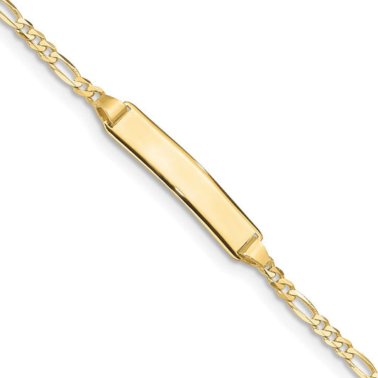 Quality Gold 10k Figaro Link ID Bracelet Gold