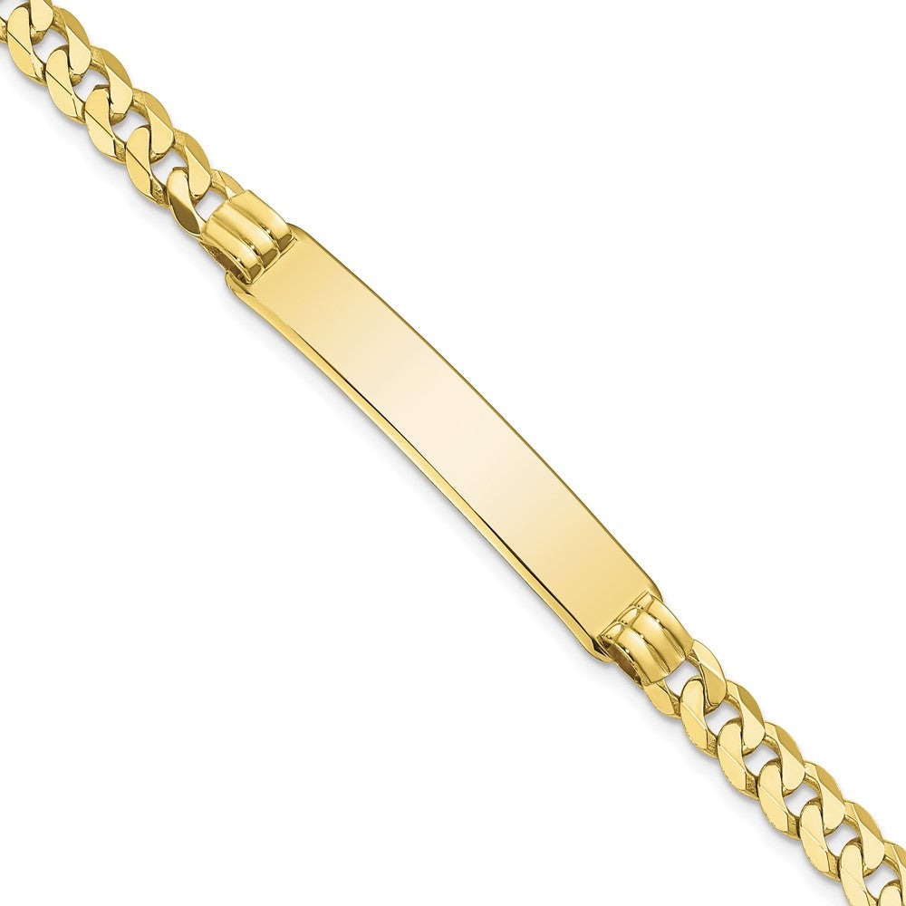 Quality Gold 10k Flat Curb Link ID Bracelet Gold