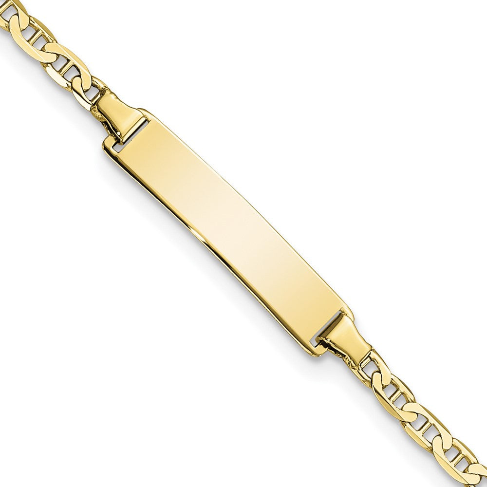 Quality Gold 10k Flat Anchor Link ID Bracelet Gold