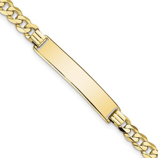 Quality Gold 10k Flat Curb Link ID Bracelet Gold