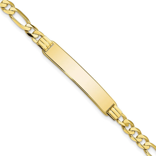 Quality Gold 10k Figaro Link ID Bracelet Gold