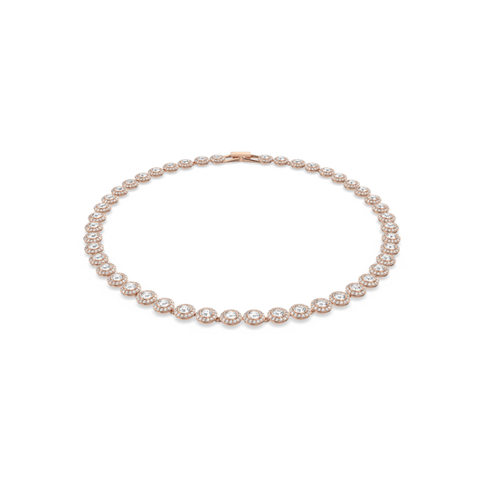 Angelic necklace, Round cut, White, Rose gold-tone plated