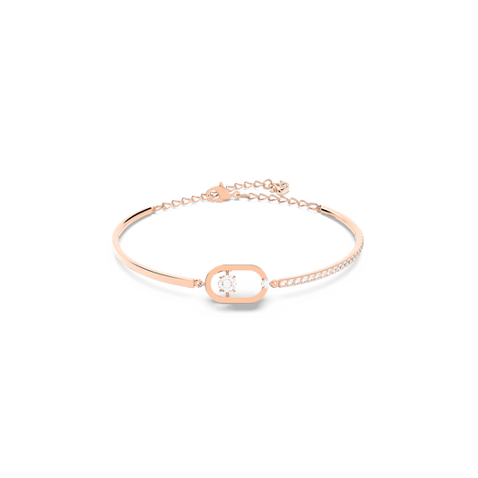 Swarovski Sparkling Dance bracelet, Round cut, Oval shape, White, Rose gold-tone plated
