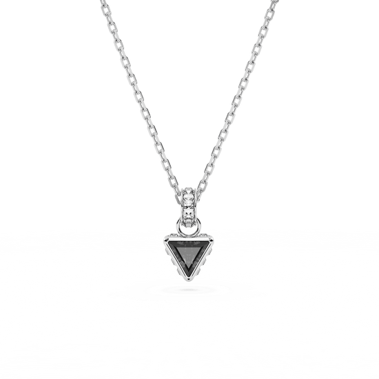 Stilla pendant, Triangle cut, Gray, Rhodium plated