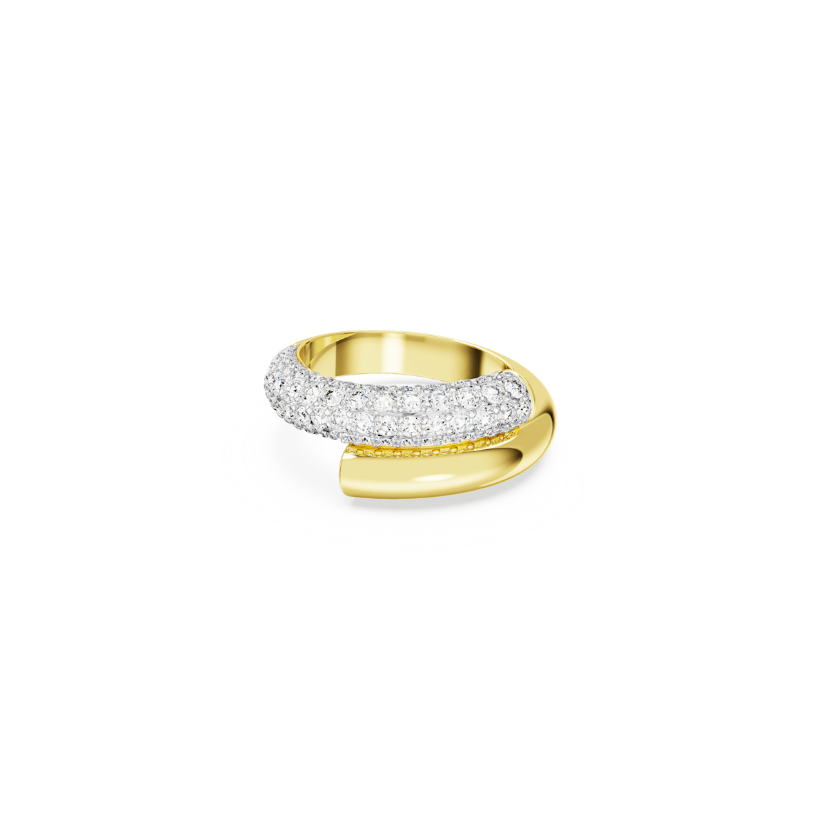 Dextera ring, White, Gold-tone plated