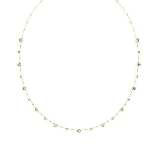 Imber strandage, Round cut, White, Gold-tone plated