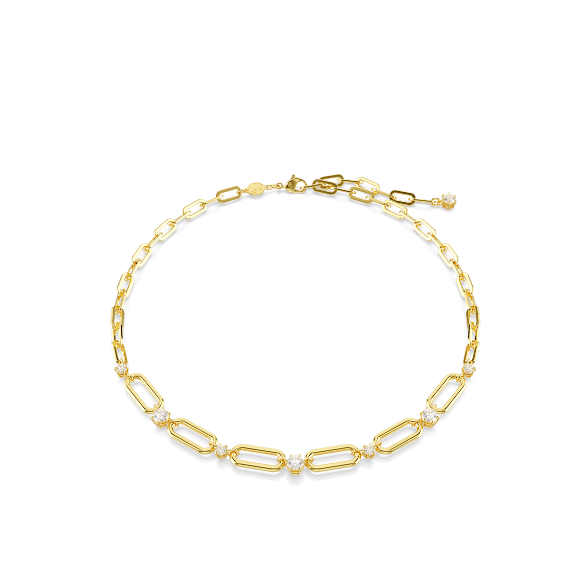 Constella necklace, White, Gold-tone plated