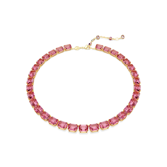 Millenia necklace, Octagon cut, Pink, Gold-tone plated
