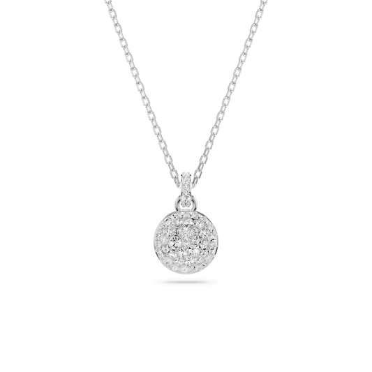Meteora pendant, White, Rhodium plated