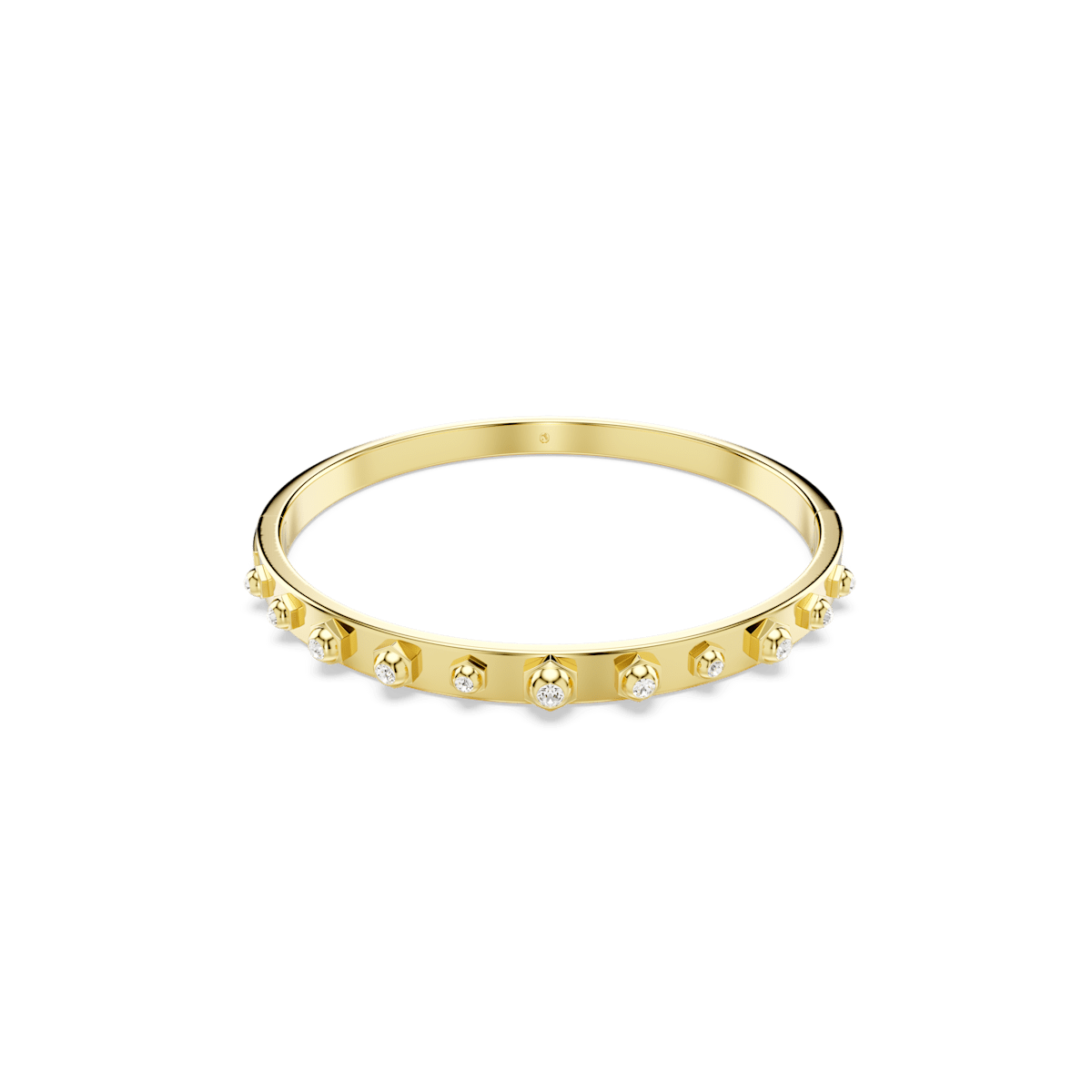 Numina bangle, Mixed round cuts, White, Gold-tone plated