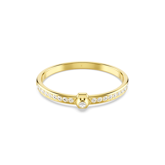 Numina bangle, Round cut, White, Gold-tone plated