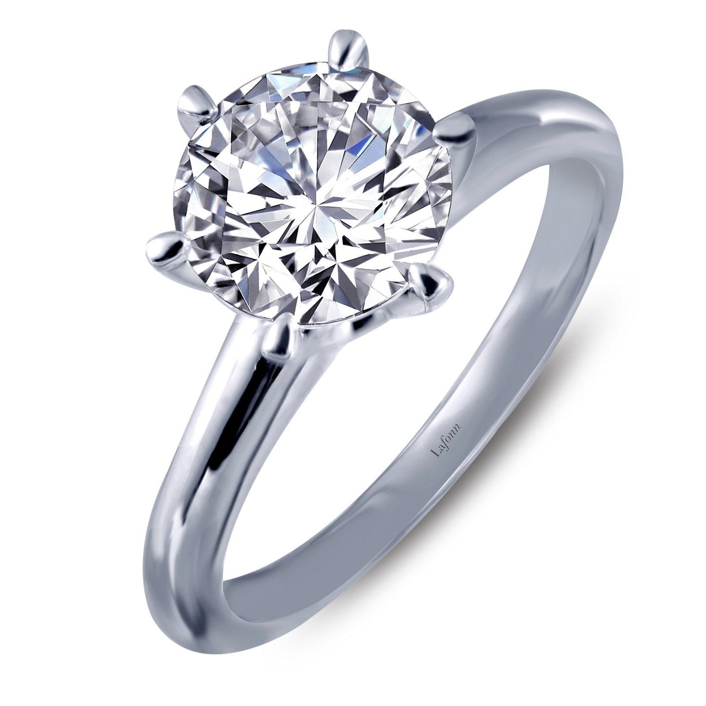 LaFonn Platinum Simulated Diamond 7.00mm Round, Approx. 1.28 CTW RINGS 1.28 CTW Solitaire Ring