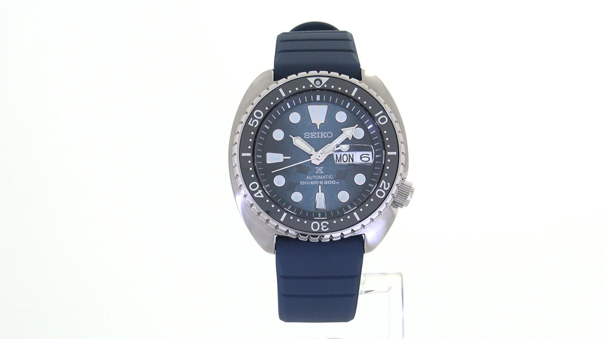 Seiko Men's Automatic Prospex Diver Dark Blue Silicone Strap Watch 45mm SRPF77