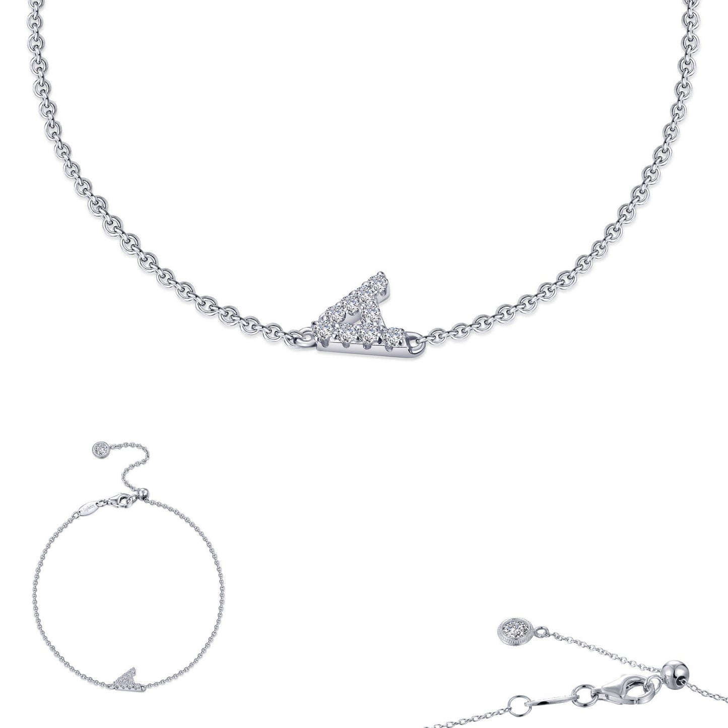 LaFonn Platinum Simulated Diamond N/A BRACELETS Letter A Bracelet