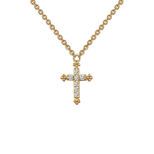 Lafonn 0.07 CTW Cross Necklace 7 Stone Count 9N023CLG18