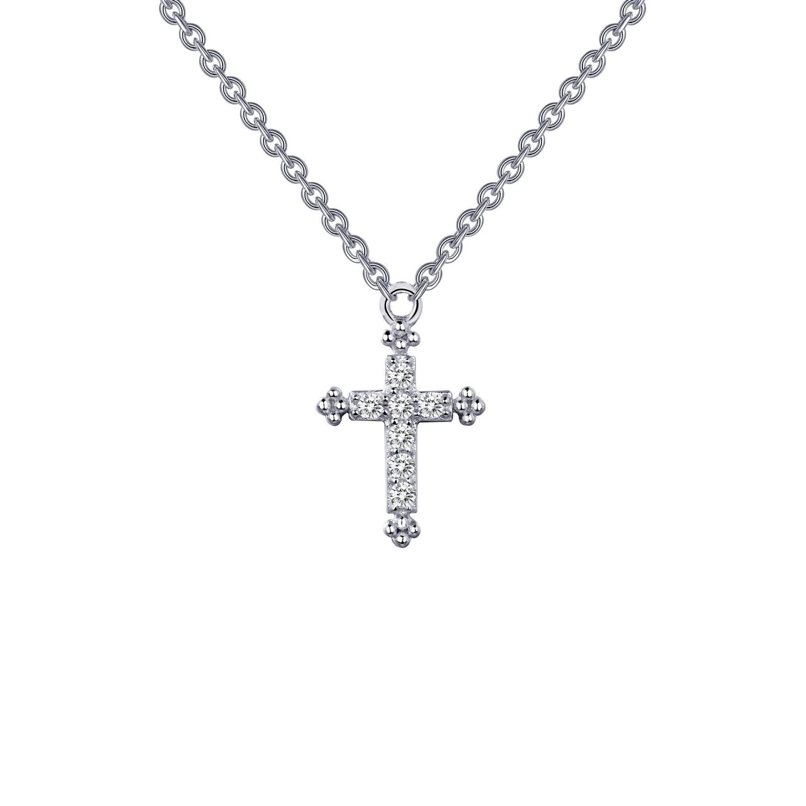 LaFonn Platinum Simulated Diamond N/A NECKLACES 0.07 CTW Cross Necklace