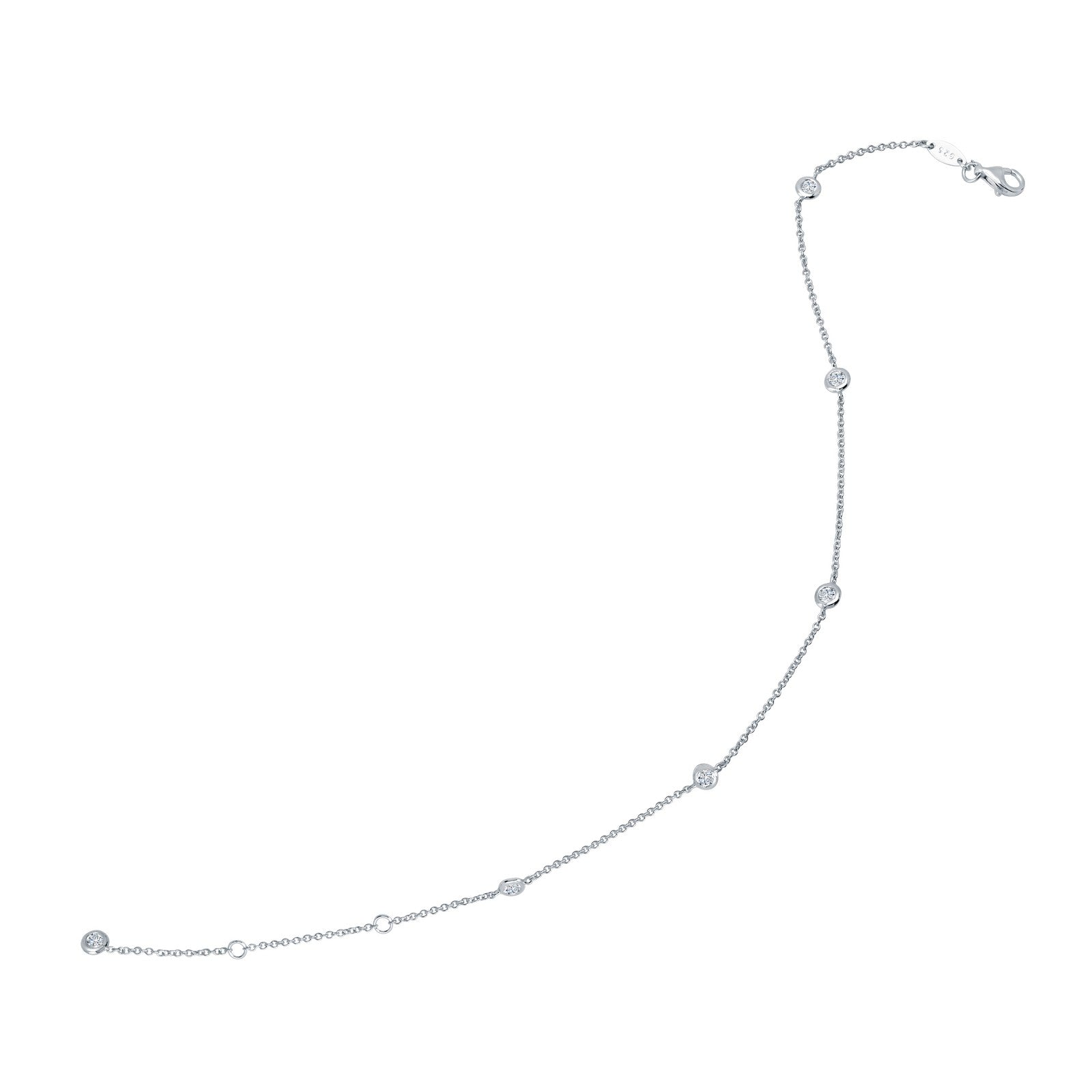 Lafonn Bezel-Set Station Anklet 6 Stone Count A0001CLP10
