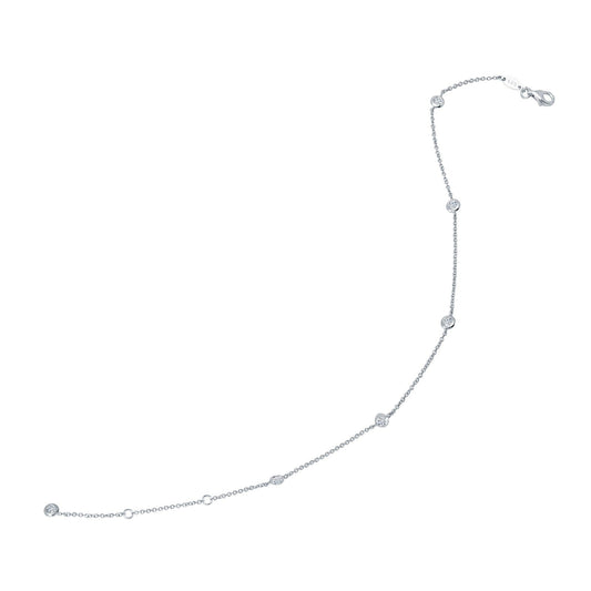 Lafonn Bezel-Set Station Anklet 6 Stone Count A0001CLP10