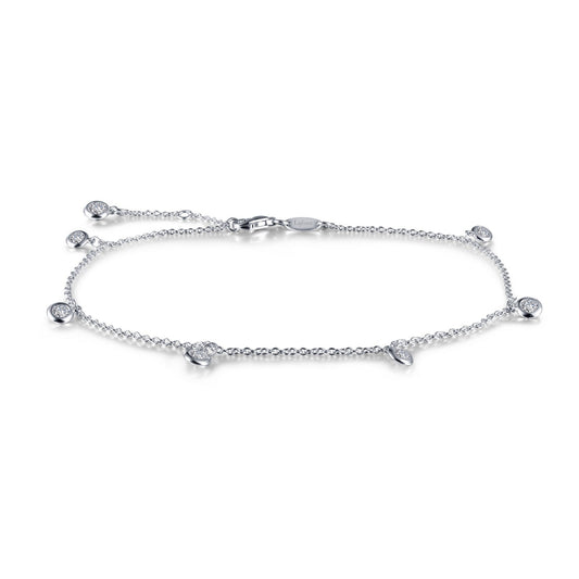 Lafonn Bezel-Set Station Anklet 7 Stone Count A0021CLP10