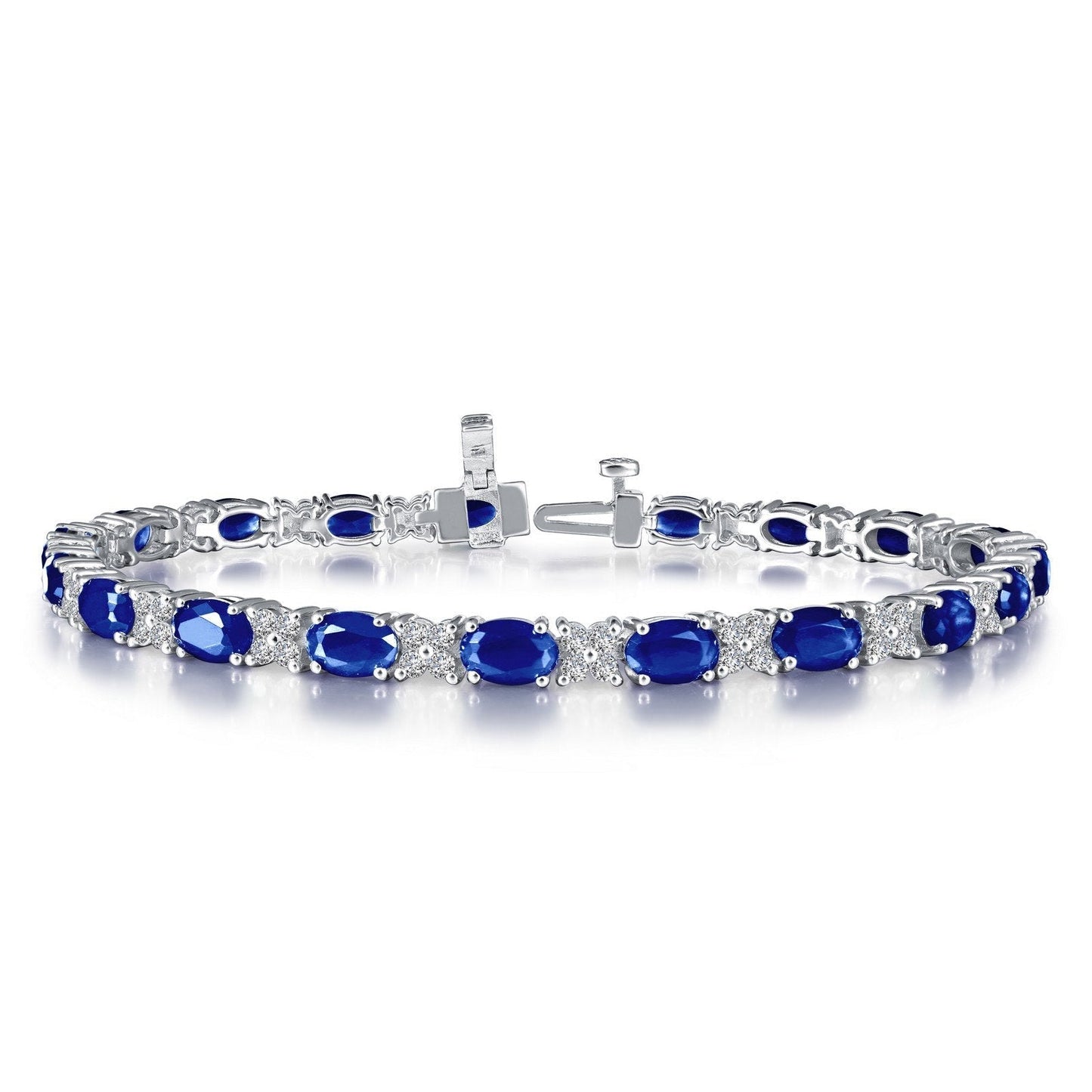 LaFonn Platinum Sapphire 6X4mmX19 Oval, Approx. 8.17 CTW BRACELETS Classic Alternating Bracelet