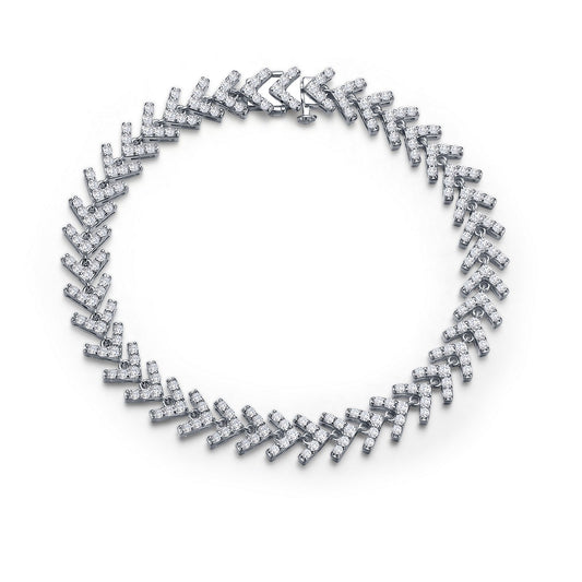 Lafonn Fancy Fishbone Bracelet 210 Stone Count B0160CLP72