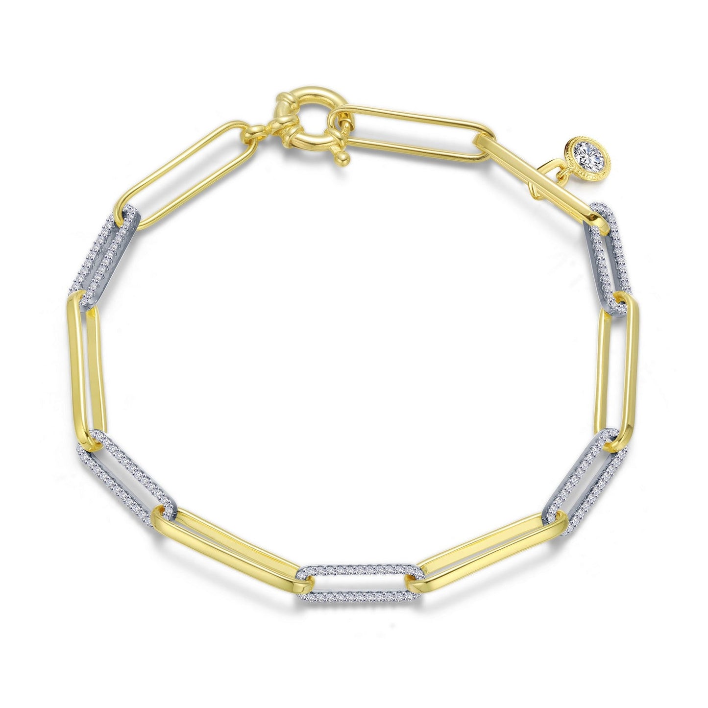 Lafonn 2-Tone Paperclip Bracelet 141 Stone Count B0168CLT75