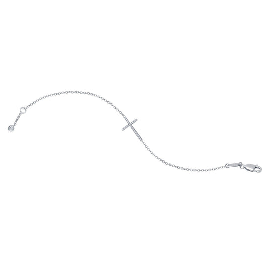 Lafonn Sideways Cross Bracelet 23 Stone Count B2002CLP75