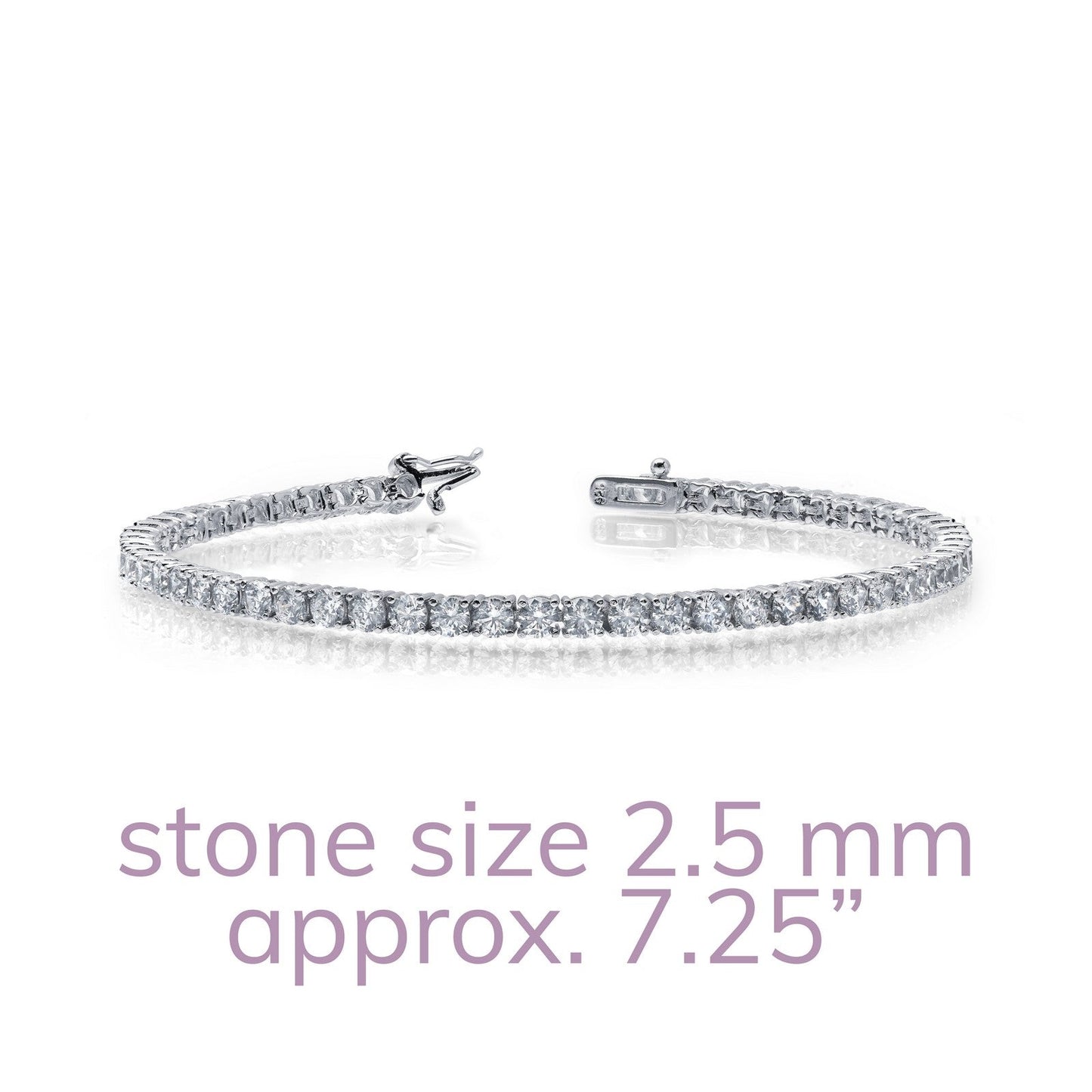 Lafonn Classic Tennis Bracelet 65 Stone Count B3002CLP72