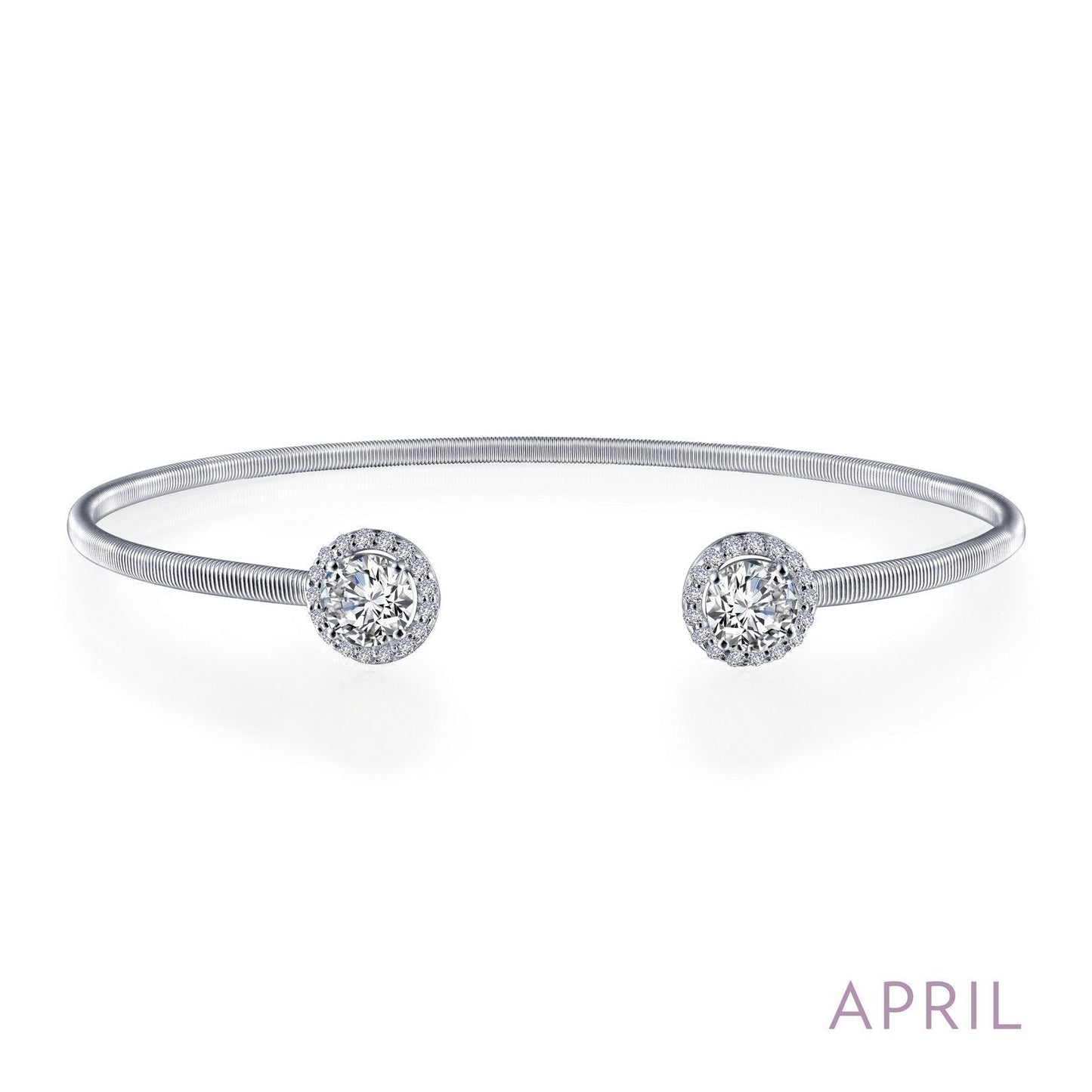 LaFonn Platinum APRIL 5.00mmX2 Round, Diamond, Approx. 0.92 CTW BRACELETS April Birthstone Bracelet