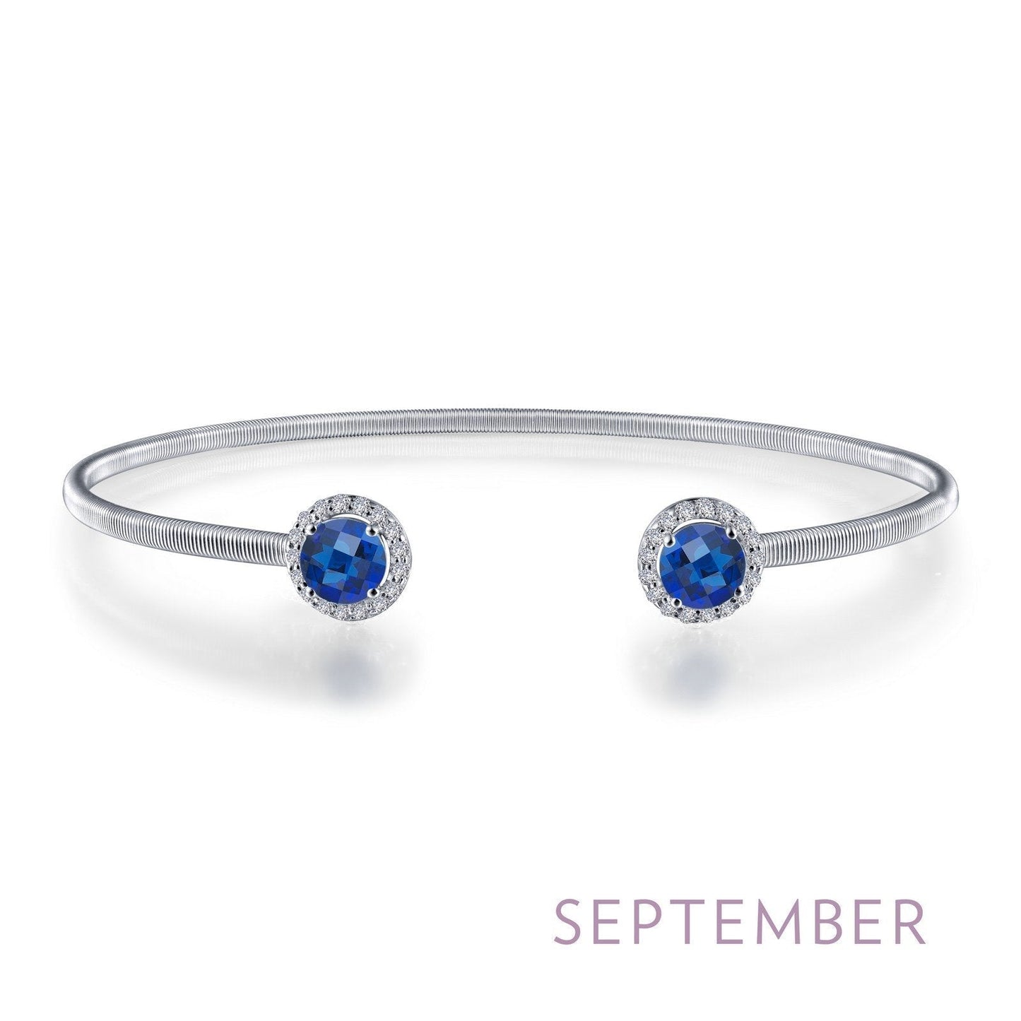 LaFonn Platinum SEPTEMBER 5.00mmX2 Round, Sapphire, Approx. 0.92 CTW BRACELETS September Birthstone Bracelet