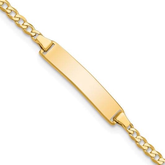 Quality Gold 14k Flat Curb Link ID Bracelet Gold