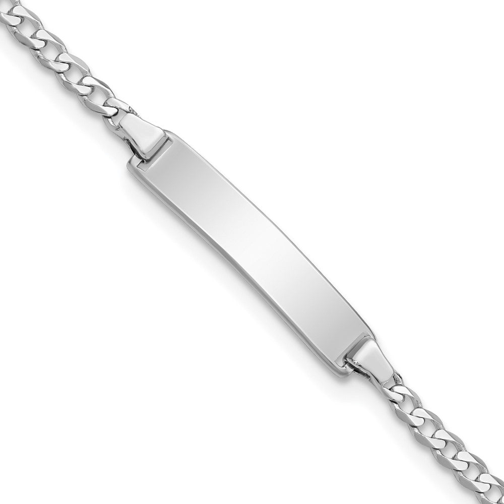 Quality Gold 14k WG Flat Curb Link ID Bracelet Gold