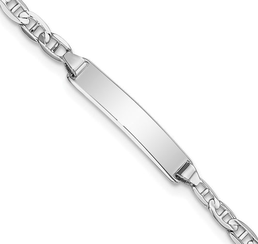 Quality Gold 14k WG Anchor Link ID Bracelet Gold