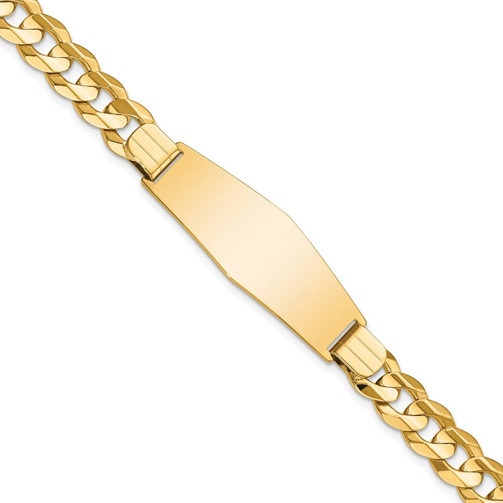 Quality Gold 14k Curb Soft Diamond Shape ID Bracelet Gold