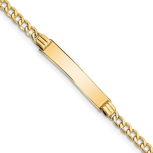 Quality Gold 14k Semi-Solid Polished Cuban ID Bracelet Gold