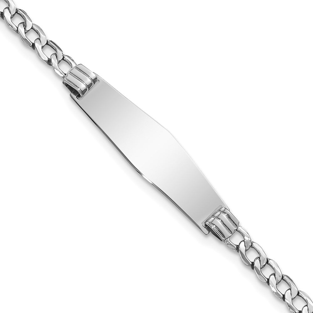 Quality Gold 14k WG Semi-solid Soft Diamond Shape Cuban Link ID Bracelet Gold