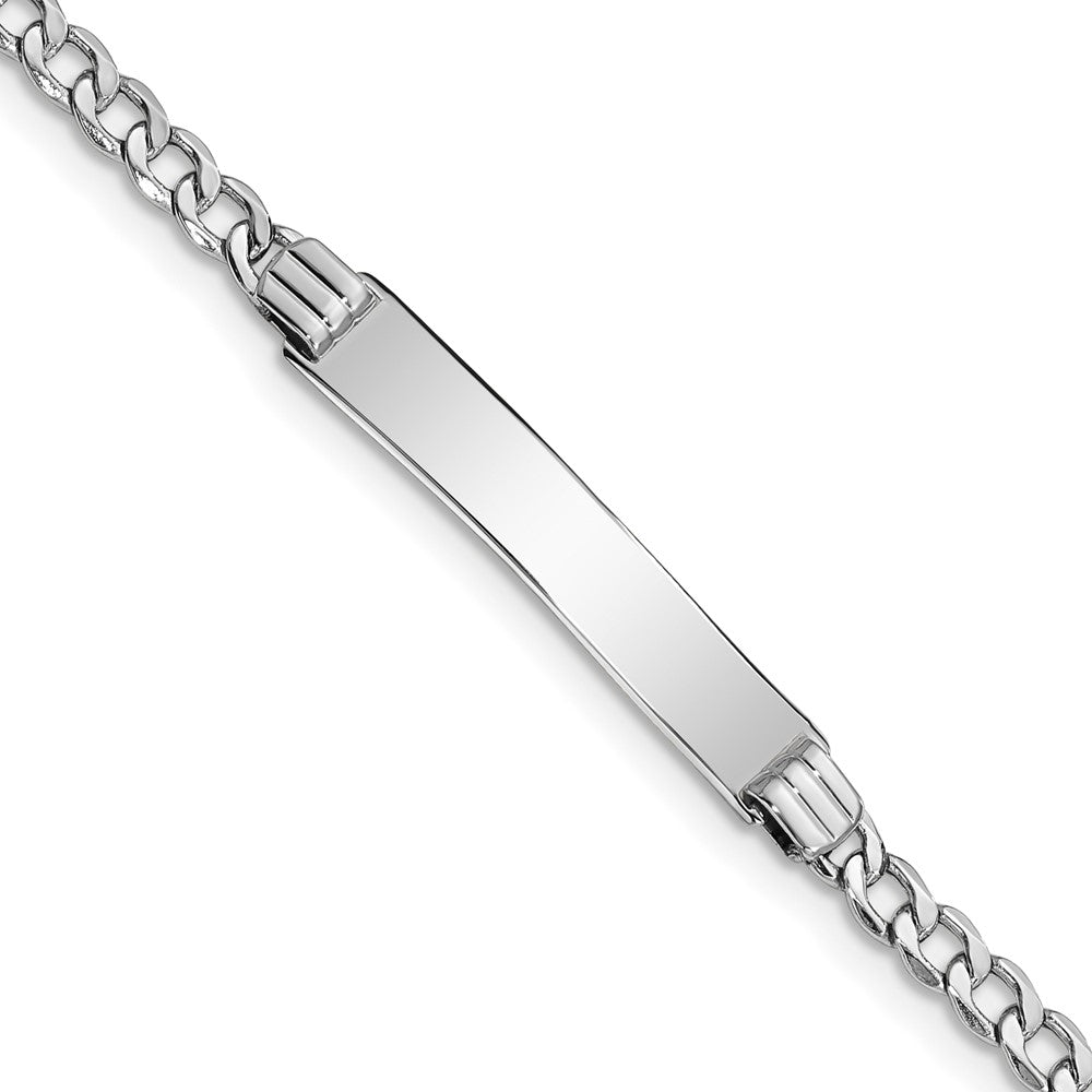 Quality Gold 14k WG Polished Semi-Solid Cuban Link ID Bracelet Gold