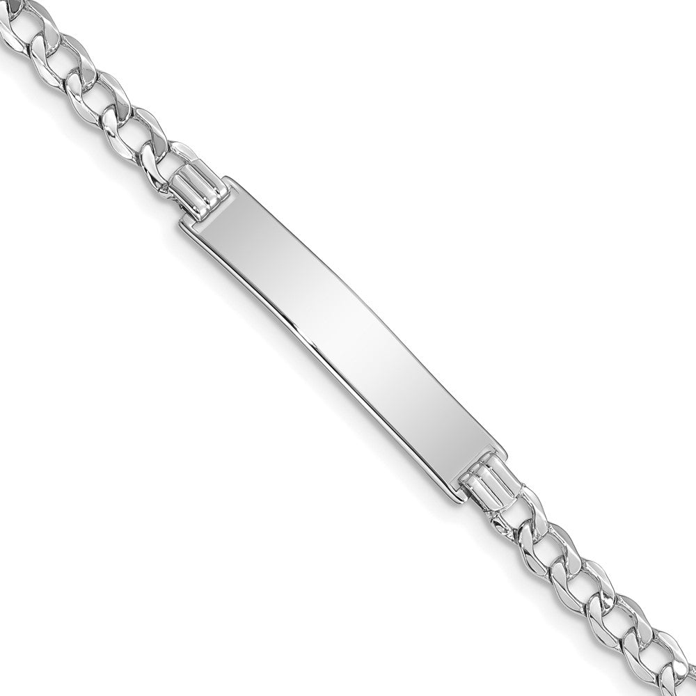 Quality Gold 14k WG Polished Semi-Solid Cuban ID Bracelet Gold