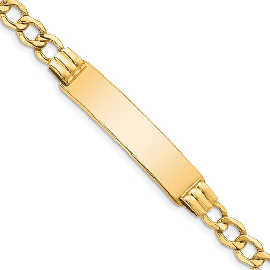 Quality Gold 14k Semi-Solid Curb Link 5.9mm ID Bracelet Gold