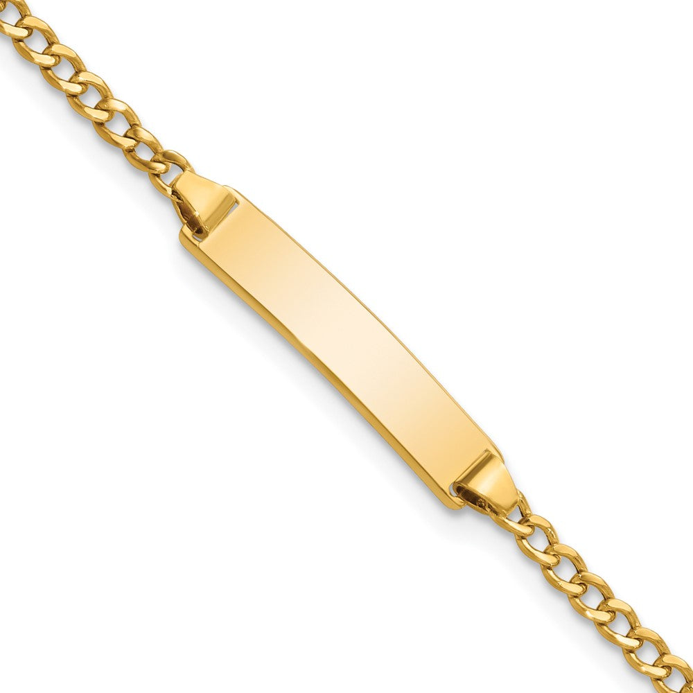 Quality Gold 14k Semi-Solid Polished Cuban ID Bracelet Gold