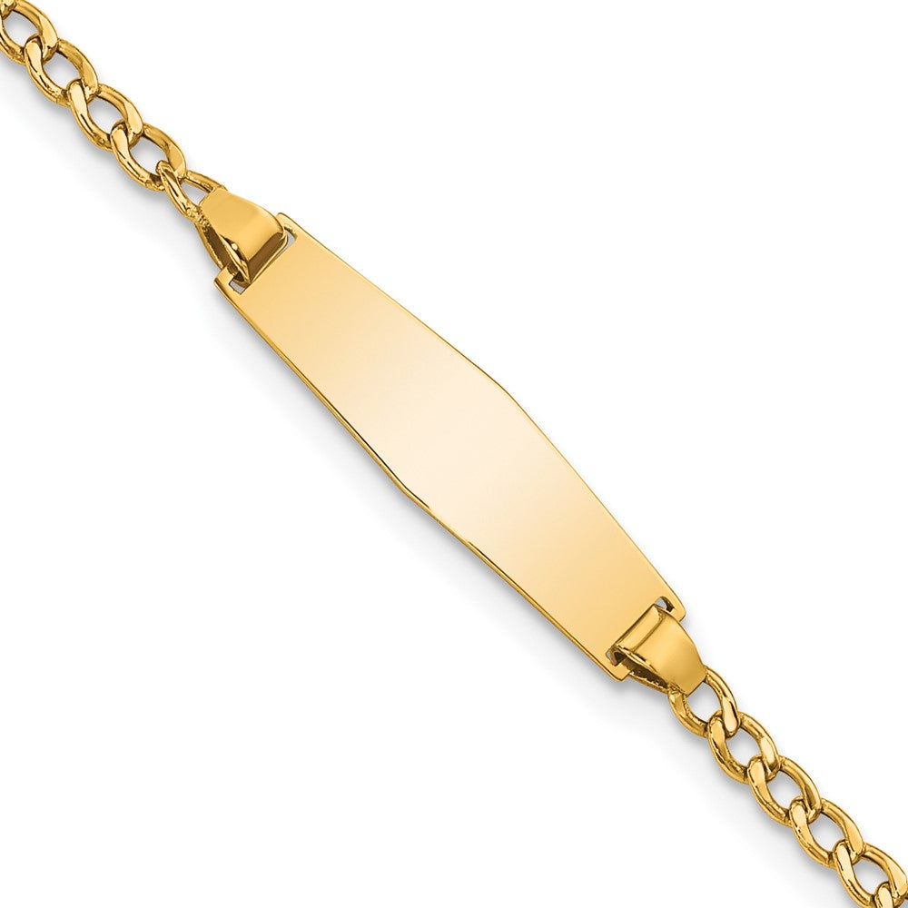 Quality Gold 14k Semi-solid Soft Diamond Shape Cuban ID Bracelet Gold