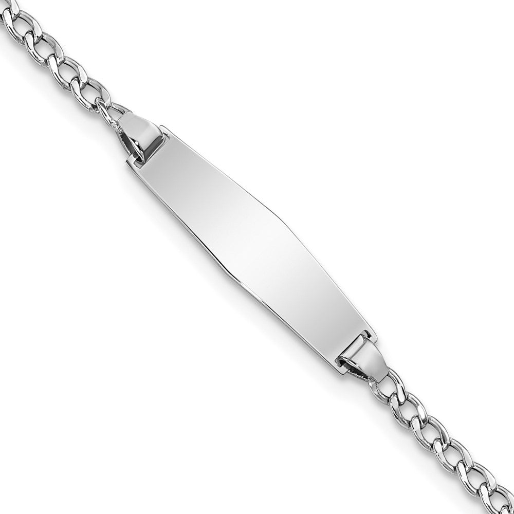 Quality Gold 14k WG Semi-solid Soft Diamond Shape Cuban ID Bracelet Gold
