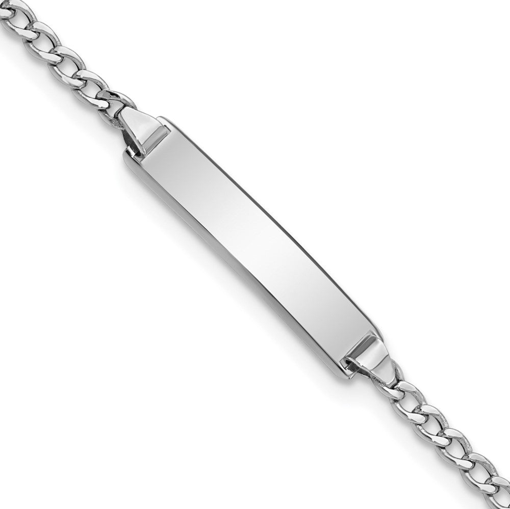 Quality Gold 14k WG Polished Semi-Solid Cuban ID Bracelet Gold