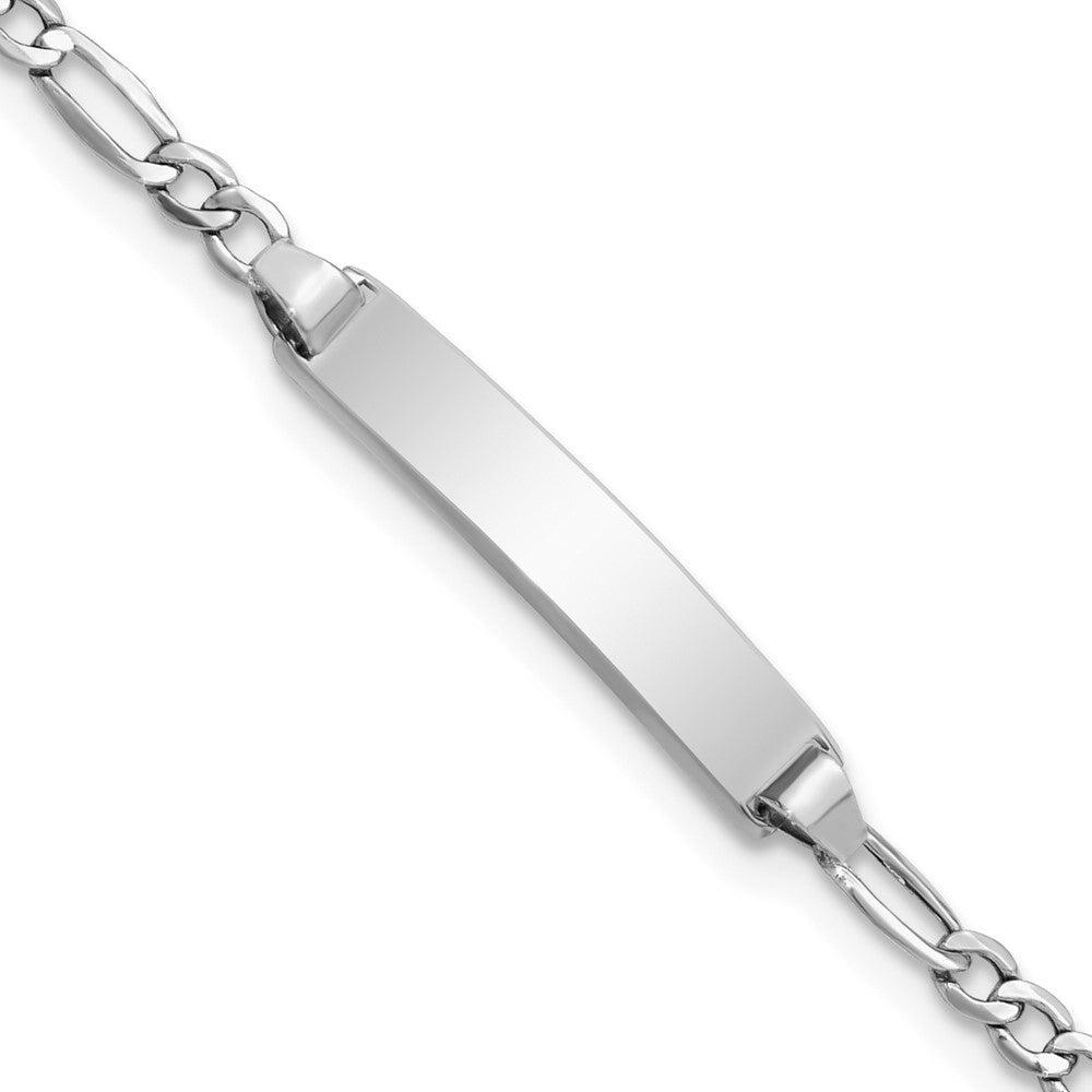 Quality Gold 14k WG Semi-Solid Polished Figaro ID Bracelet Gold